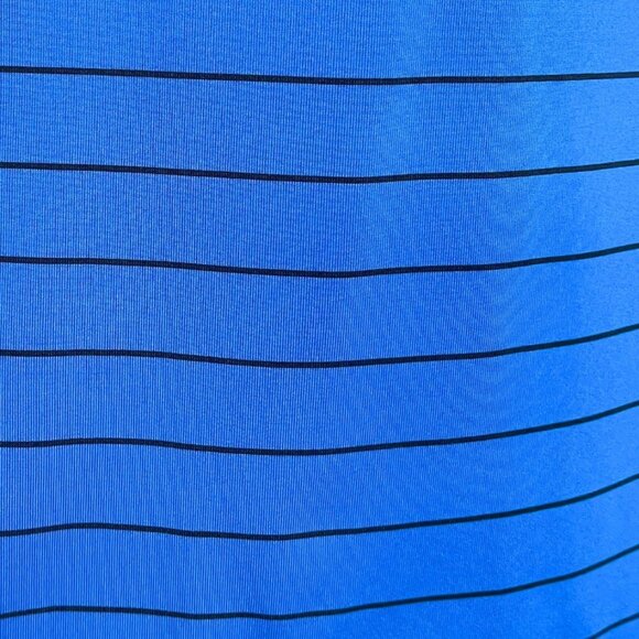 Pebble Beach Performance Golf Polo Mens Size M Royal Blue Striped Knit Preppy - Picture 4 of 10